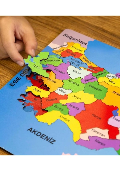 81 Parça Ahşap Türkiye Haritası Puzzle Eğitici Ve Öğretici Ahşap Türkiye Haritası Puzzle