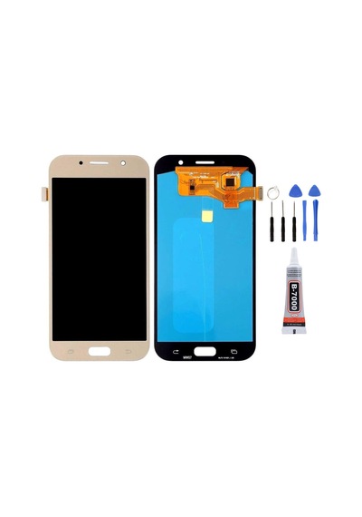 Samsung A7 2017 A720 Gold Uyumlu Lcd Ekran Dokunmatik Tamir Seti Yapıştırcı Set Yedcom