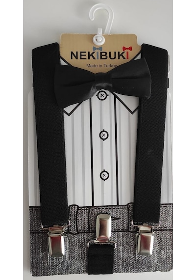 Nekibuki Erkek Çocuk Pantolon Askısı Ve Papyon Takımı (465490454) Siyah