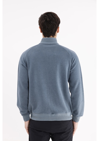Rowinger Polo Yaka Rahat Kalıp Selanik Yapıda Mevsimlik Spor Görünümlü Sweatshirt PETROL