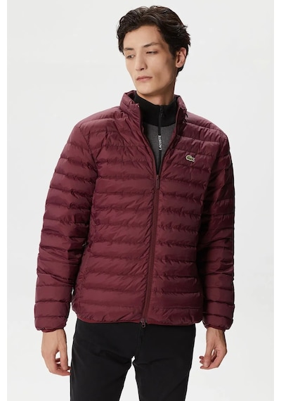 Lacoste Down Fill Jacket Kaztüyü Dolgu Gizli Kapüşonlu Bordo Mont Bordo