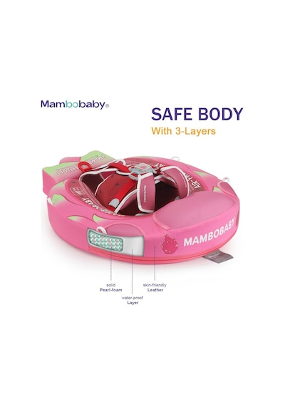 Mambobaby Yüzme Simidi - Pitaya, Emniyetli, Gölgelikli Ve Ayak Destekli