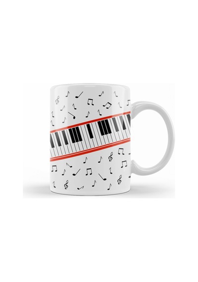 Piano Piyano Müzik Notaları Kupa Bardak Porselen No24467 Karışık