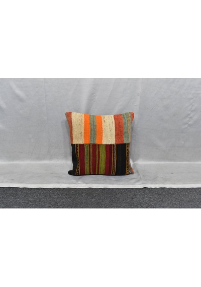 Zehra Abla Halı Yeni El Dokuma Patchwork Kırkyama Dekoratif Kilim Kırlent Yastık Kılıfı 6093