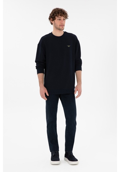U.S. Polo Assn. Erkek Comfort Fit Bisiklet Yaka Lacivert Sweatshirt 50290777-VR033