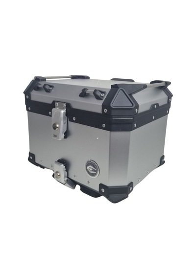 Coocase - Alüminyum Motosiklet Arka Çanta 45 Litre Alüminyum - Gri