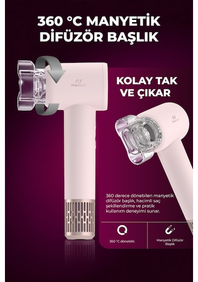 Ks-202 Profesyonel Saç Kurutma Makinesi Led Işıklı 4 Sıcaklık 2 Hız Ayarlı Fön Makinesi