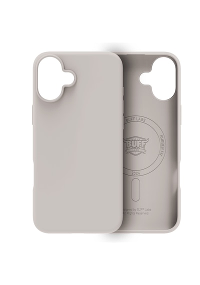 Apple Uyumlu iPhone Buff 16 Plus Magsafe Rubber Fit Silikon Kılıf Stone Gray
