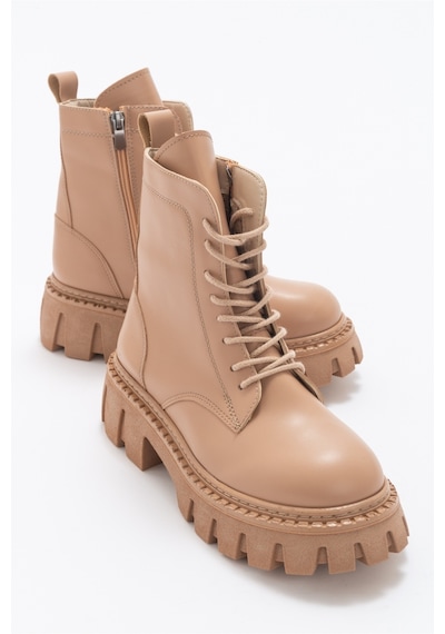 Luvishoes Tool Koyu Bej Kadın Bot Koyu Bej