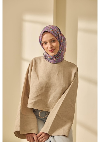 Silk Home Soft Eşarp 73090-10 Eflatun, Turkuaz, Leylak, Turuncu, Taş