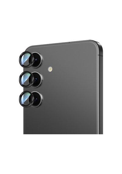 Galaxy Uyumlu S24 Caseworld Alloy Serisi Oleofobik Anti Reflective Kamera Lens Koruyucu Siyah
