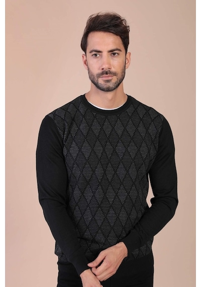 Ferraro Bisiklet Yaka Superfine Yün Kazak - Siyah Siyah (490433988) Siyah