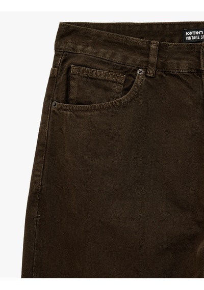Koton Pamuklu Normal Bel Cepli Vintage Straight Fit Jean Pantolon Kahverengi 7wam40059nd Kahve Koton Pamuklu Normal Bel Cepli Vintage Straight Fit Jean Pantolon Kahverengi 7wam40059nd Kahve