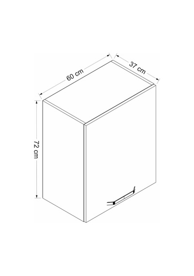 Minar Mutfak Modül Üst 1dk2r 60cm Dolap Byz Aliminyum Füme Cam