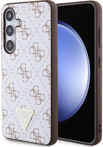 Galaxy S24 Uyumlu Kılıf Guess Lisanslı Pu Üçgen Logo 4g Desenli Kapak Siyah