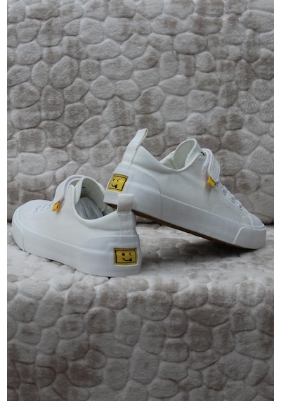 Vicco 346.p24y.141-11 Lee Beyaz Keten Sneaker Unisex Çocuk Ayakkabı 001
