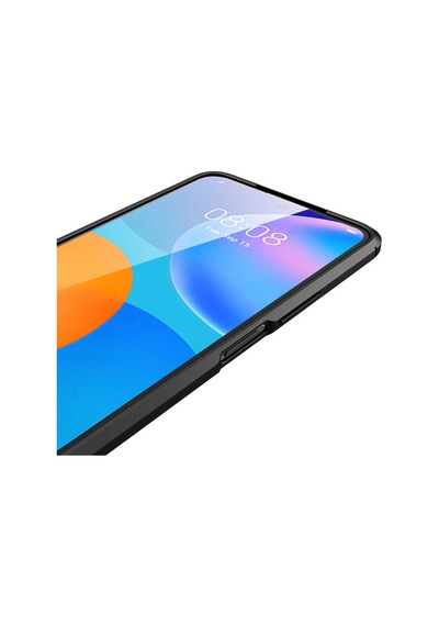 Huawei P Smart 2021 Kılıf Deri Desenli Kamera Korumalı Silikon Siyah