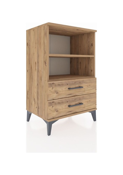 Hyperion Komodin 2 Raflı 2 Çekmeceli 60x44x96 Çam-çam Çam