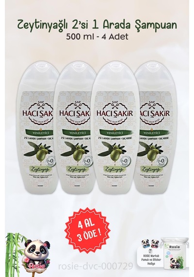 4 Al 3 Öde Hacı Şakir Zeytinyağlı 2si 1 Arada Şampuan Yenileyici 500 Ml Ve Rosıe