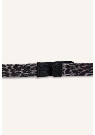 Defacto Leopar Desenli Tül Kapsız Pedsiz Balensiz Triangle Bra G4694ax26spbk81 Siyah-bk81