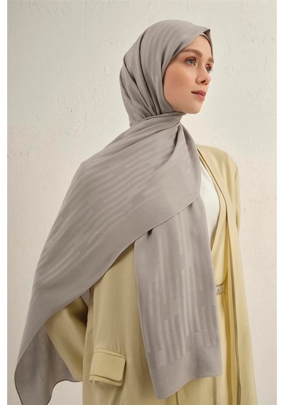 Armine Lyocell Viscon Stripes Desenli Şal 2 Gri