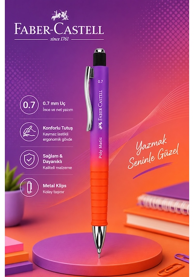 Faber-castell Polymatic Flow Edition Versatil Kalem 0,7 Mor-turuncu Renk