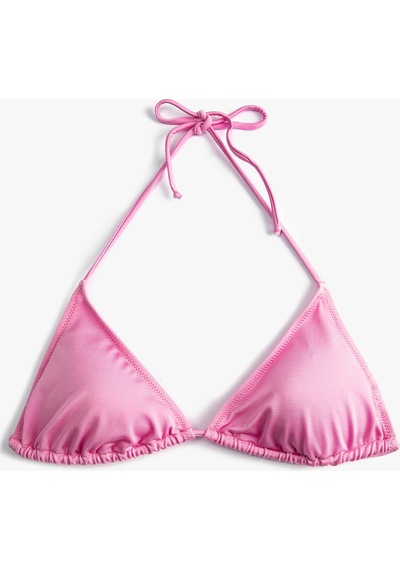 Koton Üçgen Bikini Üstü Boyundan Bağlamalı Kaplı Pembe 3sak10146bm 3SAK10146BM0K1