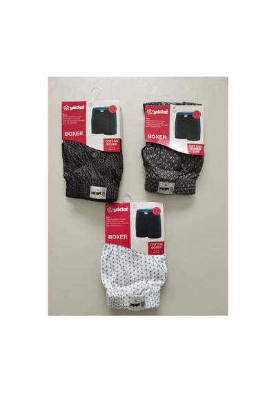 Yıldız Kit İç Giyim 3'lü Pamuk Xl Beden Erkek Boxer Çok Renkli