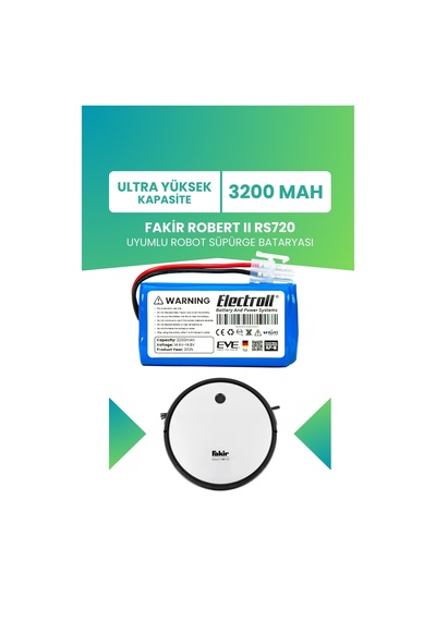 Fakir Robert Rs720 Batarya Uyumlu 3200mah Robot Süpürge Batarya