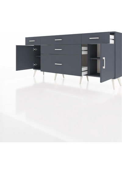Arges Konsol 2 Raflı 5 Çekmeceli 2 Kapaklı 176x30x83 Antrasit-antrasit/antrasit Antrasit/antrasit Arges Konsol 2 Raflı 5 Çekmeceli 2 Kapaklı 176x30x83 Antrasit-antrasit/antrasit Antrasit/antrasit