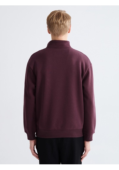 Lcw Vision Mürdüm Dik Yaka Baskılı Erkek Kalın Sweatshirt