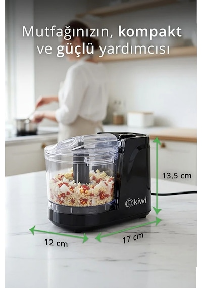 Kiwi KC-8217 350 ML Kapasiteli & Paslanmaz Çelik Bıçaklı Mini Gıda Doğrayıcı