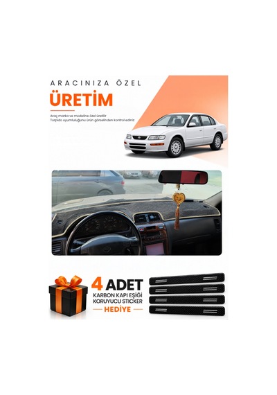 Nissan Maxima A32 1994-1999 Uyumlu Torpido Koruma Örtüsü Oto Kılıfı - Siyah Bej