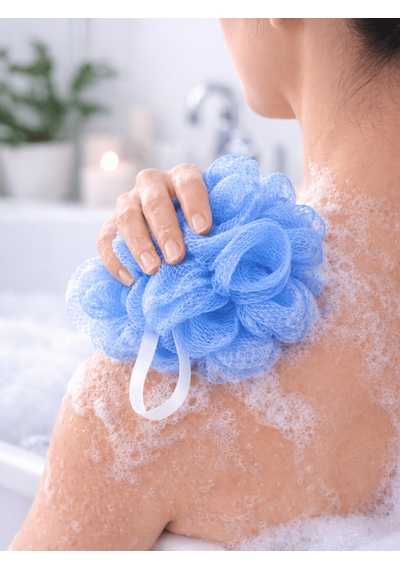 Beylini 2li Karışık Banyo Lifi Büyük Boy 35gr Vücut Duş Kesesi File Top Lif Peeling Etkili Hijyenik Temizlik