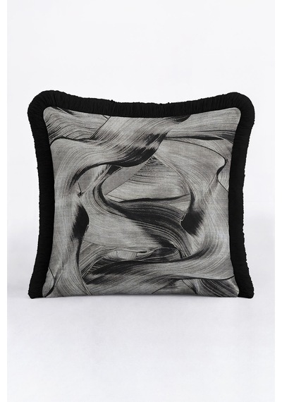 Modern Sanat Temalı Siyah Gri Saçaklı Yastık Kılıfı-dalga Motifler Modern Püsküllü Kırlent Kılıfı Grili Kehribar Modern Sanat Temalı Siyah Gri Saçaklı Yastık Kılıfı-dalga Motifler Modern Püsküllü Kırlent Kılıfı Grili Kehribar