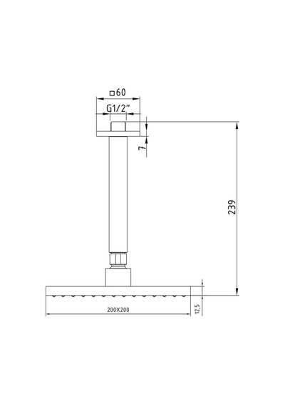 Eca Tiera Tavandan Altın Duş Başlığı 20x20 Cm- 102845032 Diğer