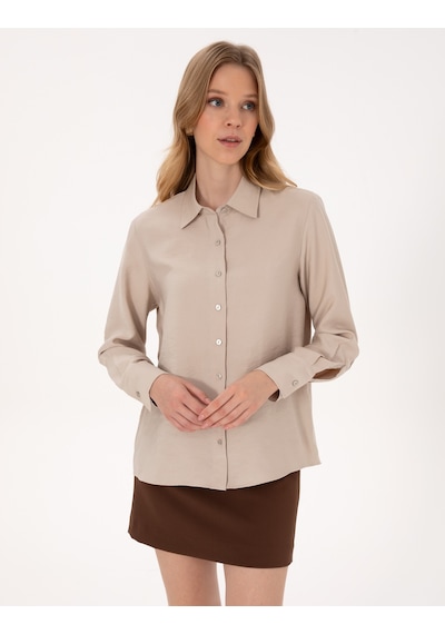 Pierre Cardin Kadın Vizon Gömlek Desenli 50318219-vr052 Vizon