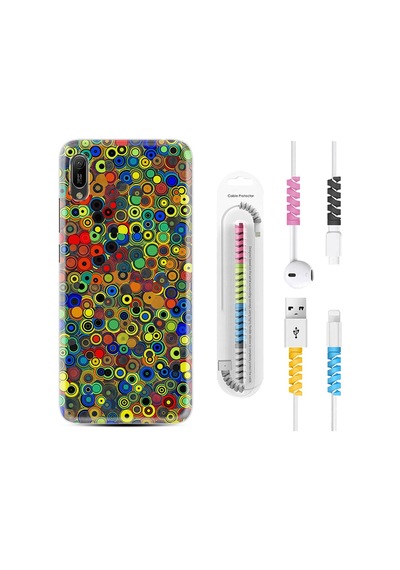 Huawei Y6 2019 Kılıf Kablo Koruyuculu Nazar Boncukları 1746