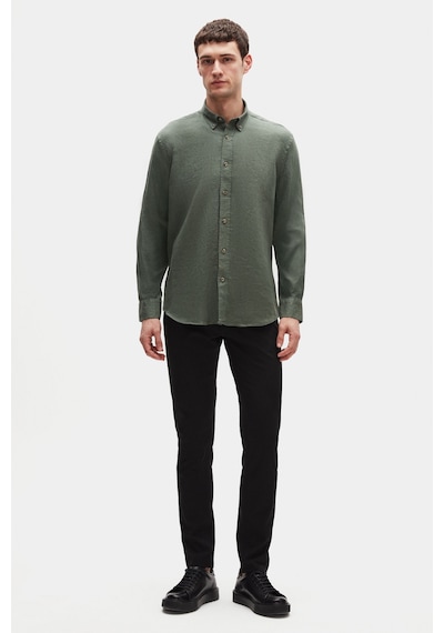 D'S Damat Ds Damat Comfort Haki Düz %100 Keten Gömlek 4hc02ap01265m Haki