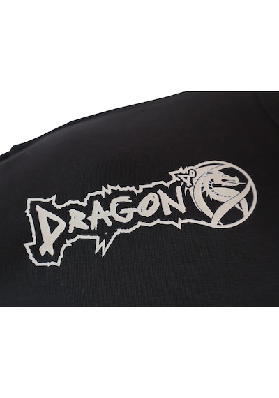 Dragondo Tx8523 Muaythai Tişört Parlak Kırmızı Baskılı Muay Thai Tişörtü Siyah