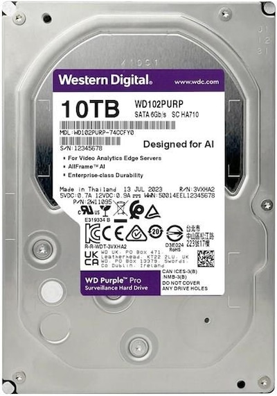 Wd 10tb Purple Pro Wd102purp 512mb 7200rpm Sata-3 Güvenlik Diski