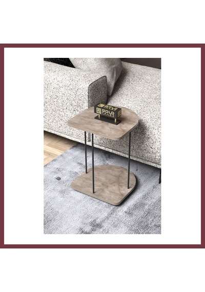 Storeşahin Hnd Tekerlekli Oval Sehpa Gordion Gri Shn0720