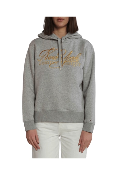 Tommy Hilfiger Newyork Bayan Kapşonlu Sweatshirt Koyu Gri