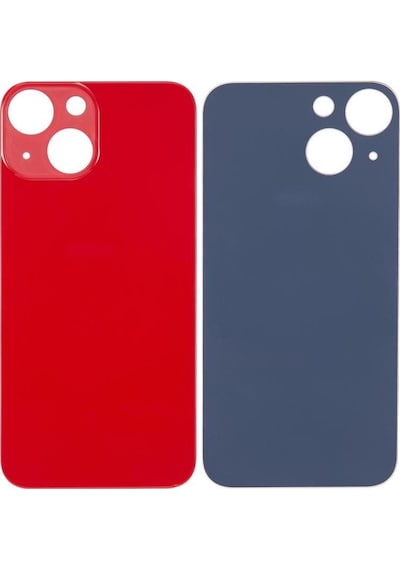 Apple Uyumlu iPhone 13 Mini Logolu Arka Pil Batarya Kapağı, Lens Hariç. Kırmızı