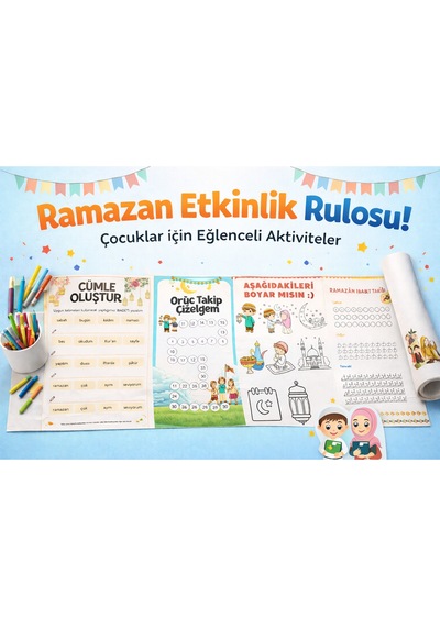 Ramazan Etkinlik & Aktivite Rulosu Çocuklar Için Eğitici Oyun Rulosu