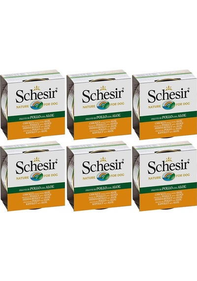 Schesir Jelly Tavuklu Aloe Veralı Yetişkin Köpek Konservesi 6 x 150 G