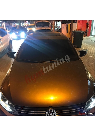 Volkswagen Jetta Mk6 2014+ Yarasa Ayna Kapağı. Parlak Siyah
