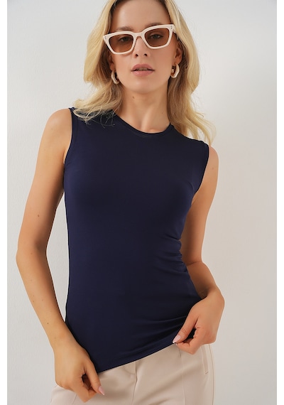 Bigdart Kadın Kolsuz Body 4347 - Lacivert