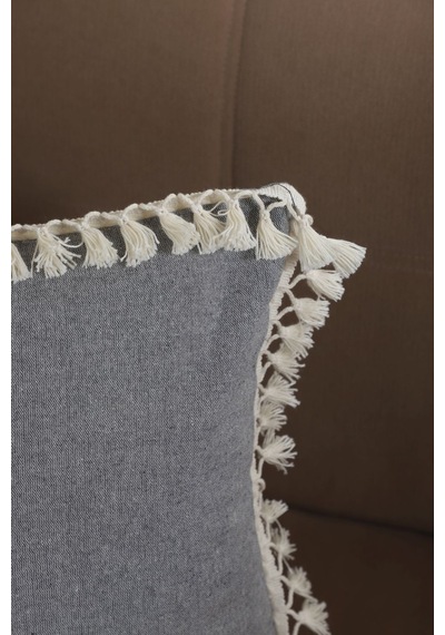 Dnc Home Tekstil Ndchome Gri Antrasit Ponponlu Kırlent43 X 43
