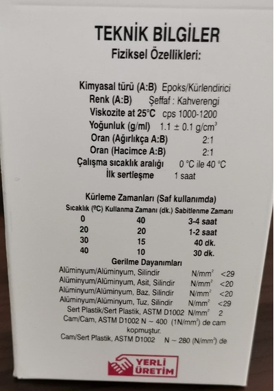 Epofor Ad-1001 Çift Komponentli Epoksi Yapıştırıcı